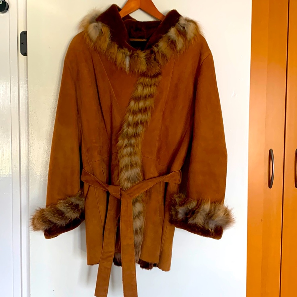Genuine shearling Italian coat with  size m